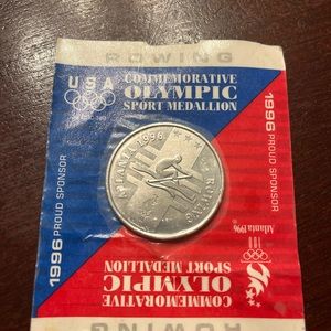 Commemorative Olympic rowing sport medallion